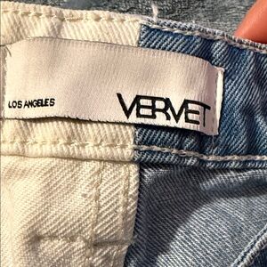 VERVET BY FLYING MONKEY Blue and White Ankle Jeans